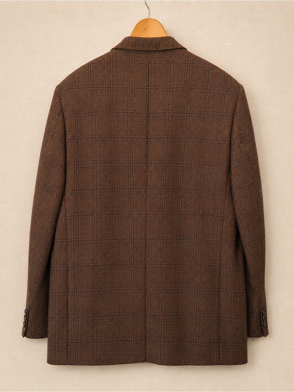 Vintage Nautica Brown Plaid Wool Blend Blazer Made in Canada Sport Coat - Picture 3 of 7